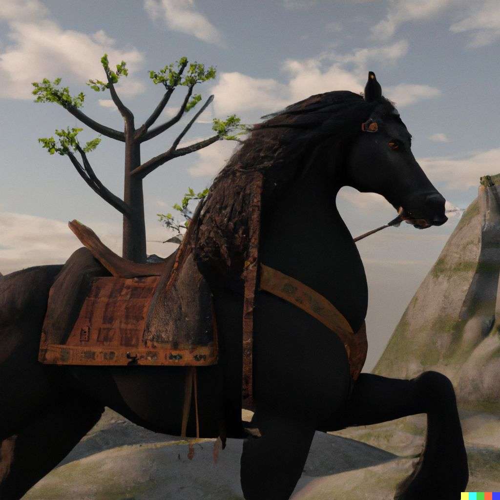a horse, screenshot from Game of Thrones